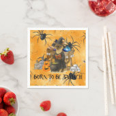 Cat Hexe auf Halloween-Party Serviette (Beispiel)