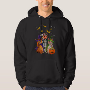 Cat Hexe Beängstigend Pumpkin Bat Skeleton Magical Hoodie
