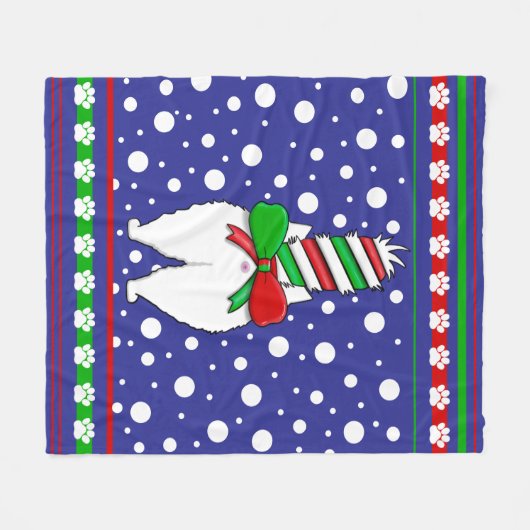 Cat Hintern Christmas Green Fleecedecke (Vorderseite (Horizontal))