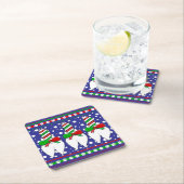 Cat Hintern Christmas Green Rechteckiger Pappuntersetzer (Vor Ort)