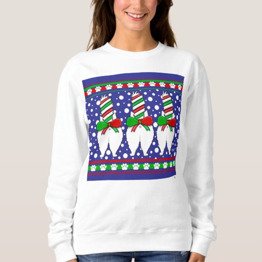 Cat Hintern Christmas Green Sweatshirt (Vorderseite)