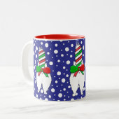 Cat Hintern Christmas Green Zweifarbige Tasse (Vorderseite Links)
