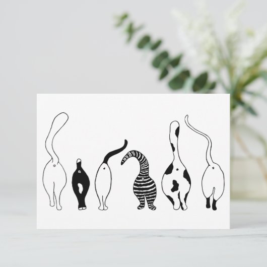 Cat-Hintern Dankeskarte (Stehend Vorderseite)