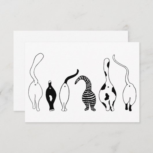 Cat-Hintern Dankeskarte (Vorne/Hinten)