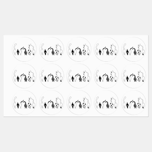 Cat-Hintern Etiketten (Blatt)