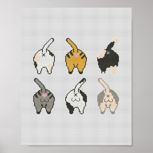Cat Hintern Funny Poster (Vorne)
