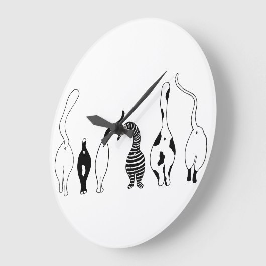 Cat-Hintern Große Wanduhr (Winkel)