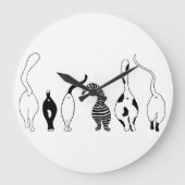 Cat-Hintern Große Wanduhr (Vorderseite)