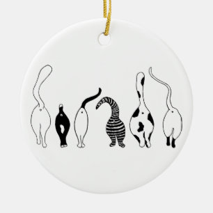 Cat-Hintern Keramik Ornament