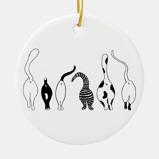 Cat-Hintern Keramik Ornament (Vorne)
