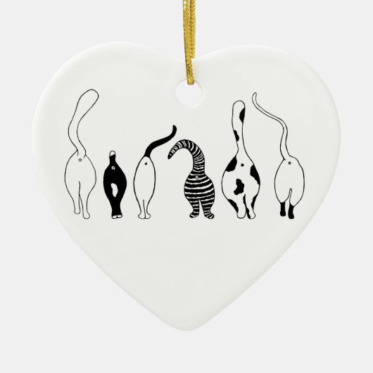 Cat-Hintern Keramik Ornament (Vorne)