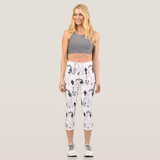Cat Hintern Muster Capri Leggings (Vorderseite)