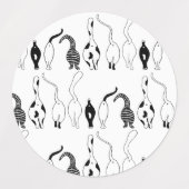 Cat Hintern Muster Etiketten (Design 2)