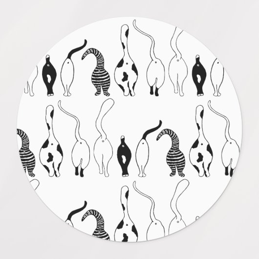 Cat Hintern Muster Etiketten (Design 2)