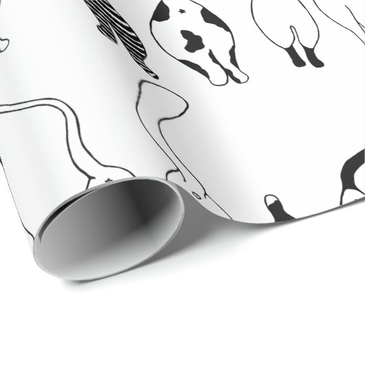 Cat Hintern Muster Geschenkpapier (Rolleneckpunkt)