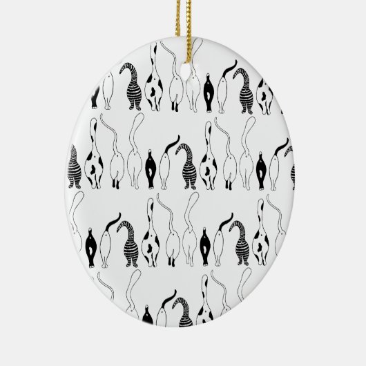 Cat Hintern Muster Keramik Ornament (Rechts)