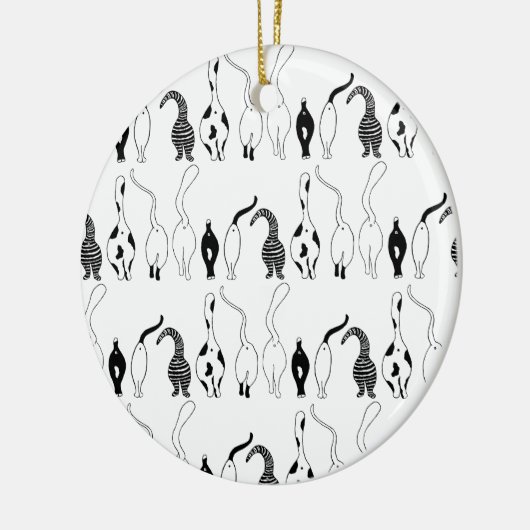 Cat Hintern Muster Keramik Ornament (Links)
