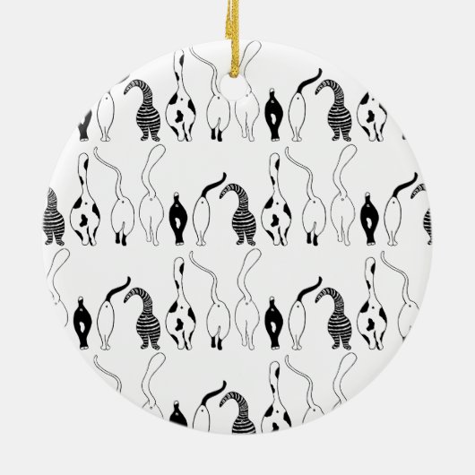 Cat Hintern Muster Keramik Ornament (Hinten)