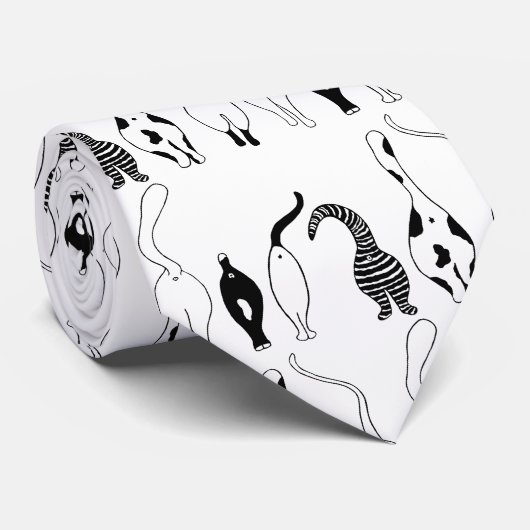 Cat Hintern Muster Krawatte (Gerollt)