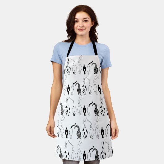 Cat Hintern Muster Schürze (Getragen)