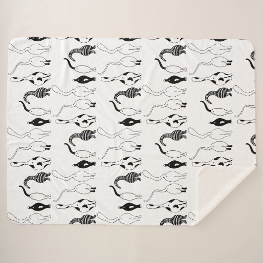 Cat Hintern Muster Sherpadecke (Vorderseite (Horizontal))
