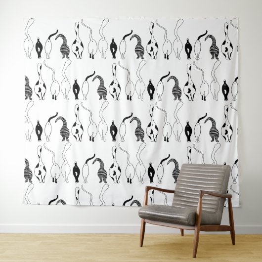 Cat Hintern Muster Wandteppich (Beispiel (Horizontal))