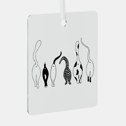 Cat-Hintern Ornament Aus Metall (Vorderseite Rechts)