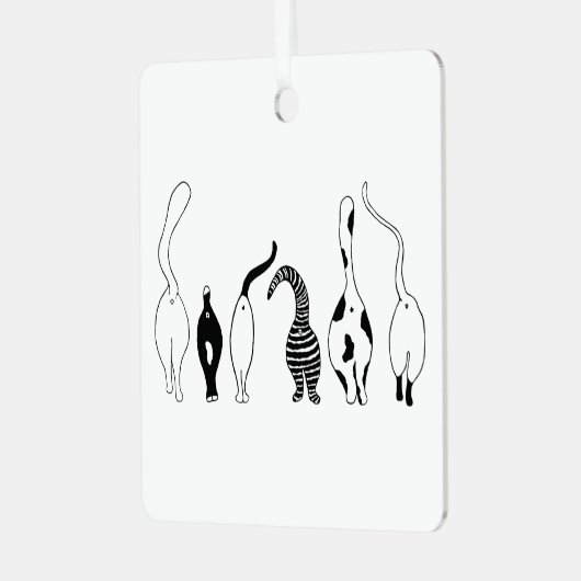 Cat-Hintern Ornament Aus Metall (Vorderseite links)