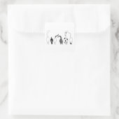 Cat-Hintern Quadratischer Aufkleber (Tasche)