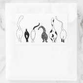 Cat-Hintern Rechteckiger Aufkleber (Tasche)