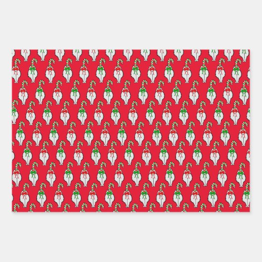 Cat Hintern Weihnachten Geschenkpapier Set (Vorderseite)