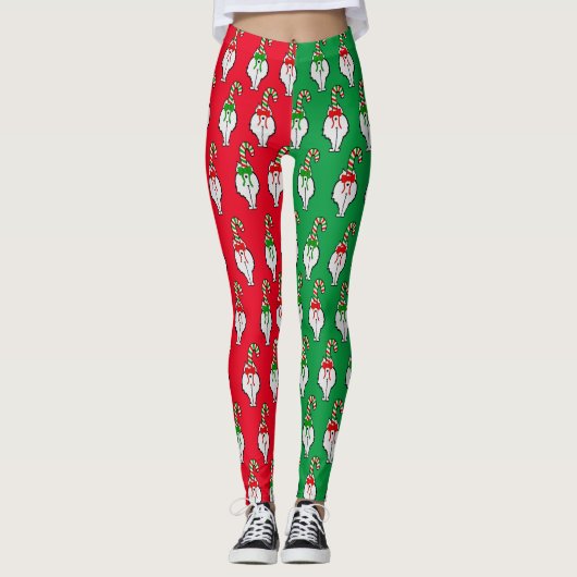 Cat Hintern Weihnachten Leggings (Vorderseite)