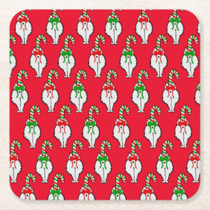 Cat Hintern Weihnachten Rechteckiger Pappuntersetzer