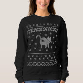 Cat Hintern Weihnachten Winterurlaub Ugly Sweater  Sweatshirt (Vorderseite)