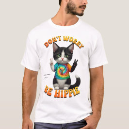 Cat Hippie Boho Peace Groovy personalisieren T-Shirt