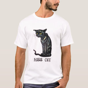 Cat Hiss Off - Funny Black Cat Geschenk T - Shirt