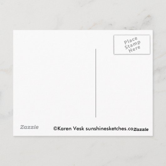 Cat hobo-Schild, freundliche Dame lebt hier Postka Postkarte (Rückseite)