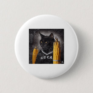 Cat Hockey Corn auf dem Cob Button