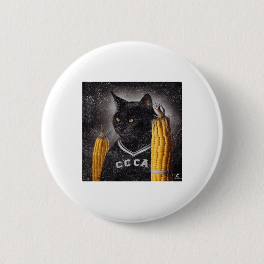 Cat Hockey Corn auf dem Cob Button (Vorderseite)
