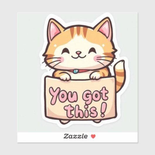 Cat Holding a Sign Aufkleber (Blatt)