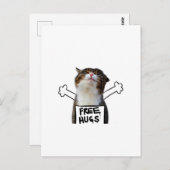 Cat Holding Free Hugs-Zeichen Postkarte (Vorne/Hinten)