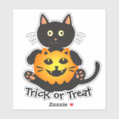 Cat Holding Jack-o' Lantern Aufkleber (Blatt)