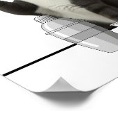 Cat holding Pink Martini Art Poster (Ecke)