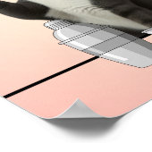 Cat holding Pink Martini Pink Background Art Poster (Ecke)