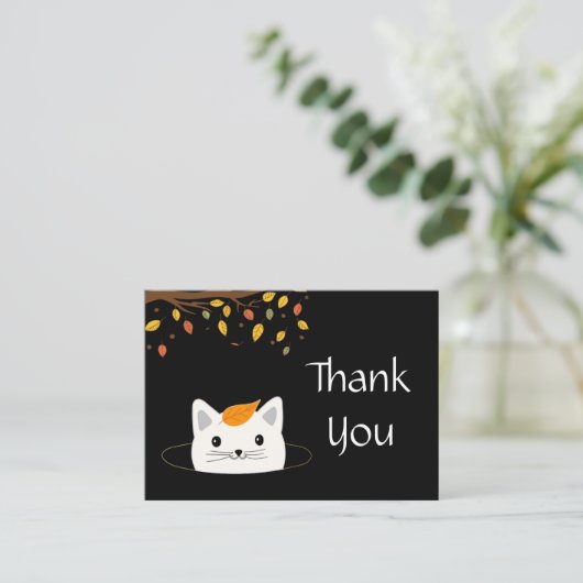 Cat Hole Vielen Dank Mitteilungskarte (Stehend Vorderseite)