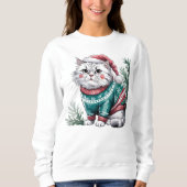 Cat Holiday Sweater Sweatshirt (Vorderseite)