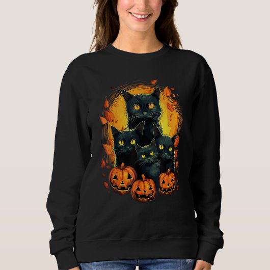 Cat Horror Cute Halloween for Cat Kitty Sweatshirt (Vorderseite)