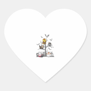 Cat Horror Movies Lazy Halloween Kostüm für Felin Herz-Aufkleber