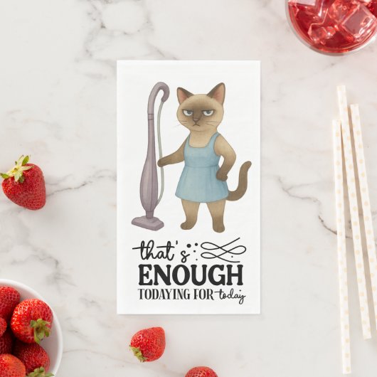 Cat House Ehefrau arbeitet hart für Cat Mama Diens Serviette (Beispiel)