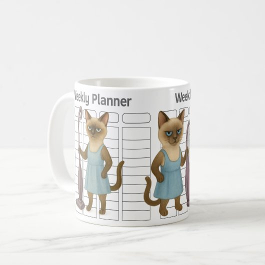 Cat Housewife weekly planner Kaffeetasse (Vorderseite Links)